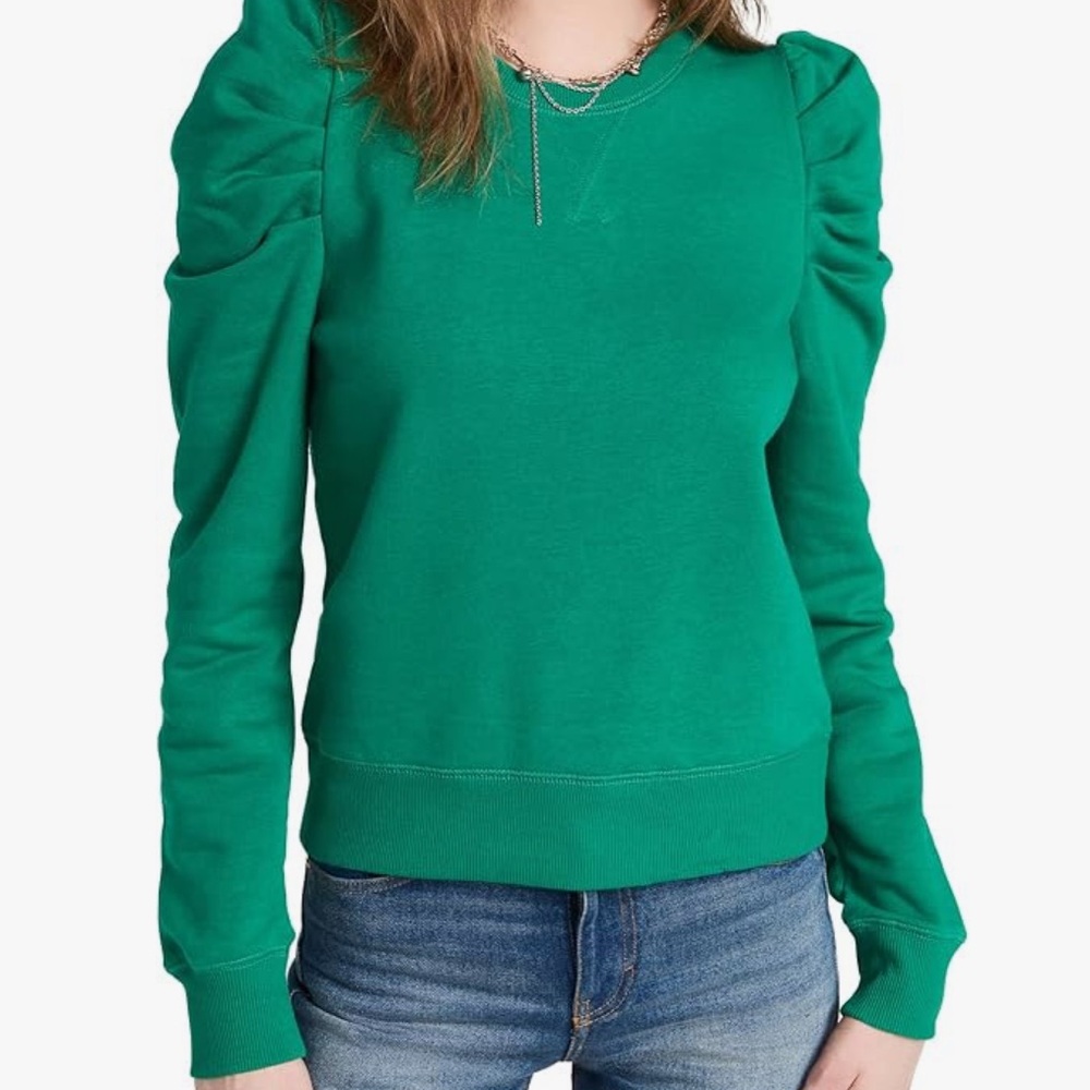 Rebecca Minkoff Green Puff Sleeve Sweatshirt